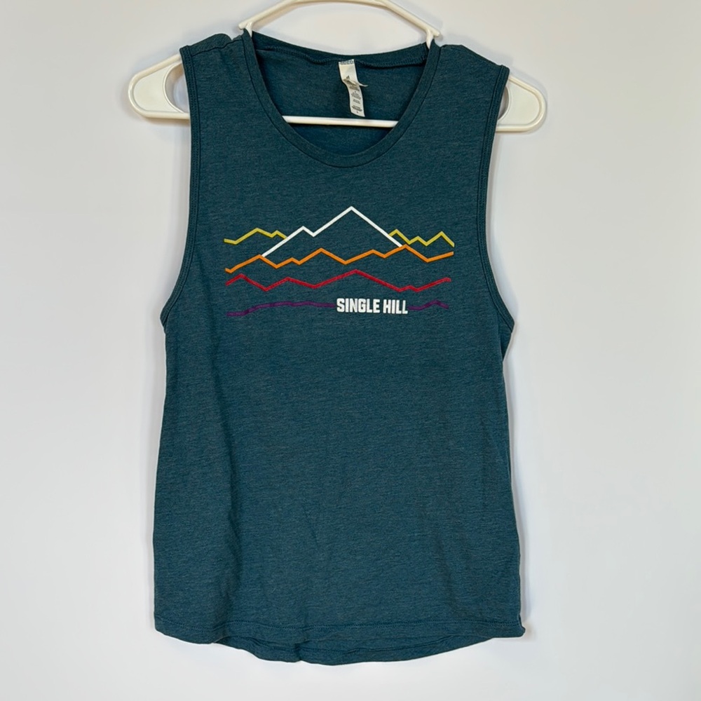 Teal Graphic Tank Top